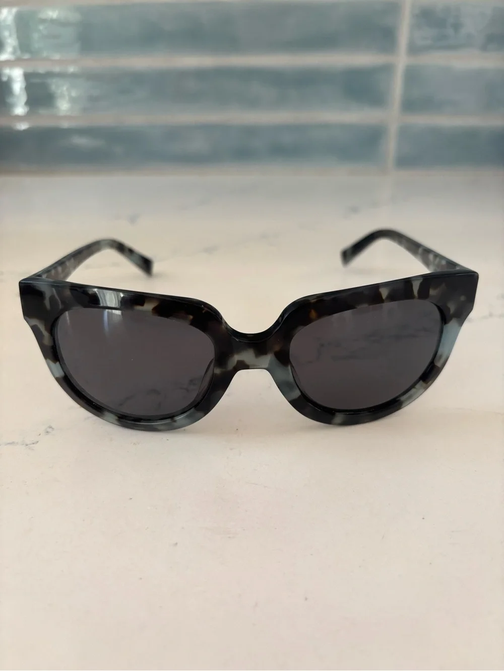 Warby Parker Banks 142 Sunglasses Sea Glass Tortoise Cat Eye